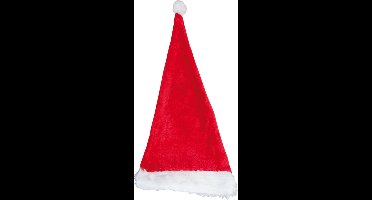 Extra lange luxe kerstmuts van pluche - 60 x 75 cm