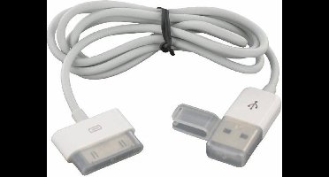 30-pins Apple Dock naar USB-A kabel - USB2.0 - tot 2A / wit - 1 meter