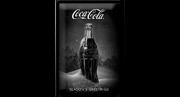 Coca Cola Season's Greetings Metalen wandbord in reliëf 20 x 30 cm.