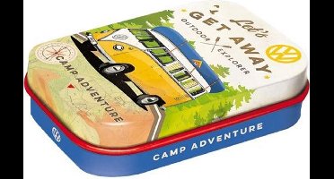 Pillendoosje - VW - Let's Get Away - Gevuld met pepermuntjes mint box 4 x 6 cm