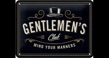 Wandbord - Gentlemen's Club - Mind Your Manners -15x20cm