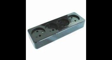 VB Stekkerdoos monteerbaar Zwart 4-voudig zonder randaarde en snoer