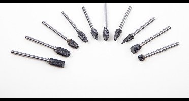 10 Delige Frezenset Hardmetaal (3 mm Opname)