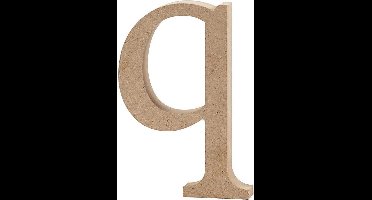 Letter, q, H: 12,2 cm, dikte 2 cm, 1 stuk
