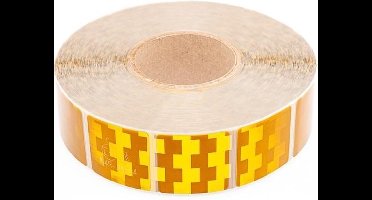 50 meter reflecterende tape voor zachte ondergrond - oranje/geel