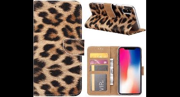 Fonu Boekmodel hoesje Luipaard iPhone XS Max