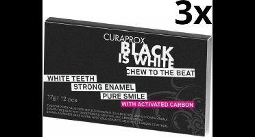 Curaprox Black is White Kauwgom - 3 x 12 stuks - Voordeelverpakking