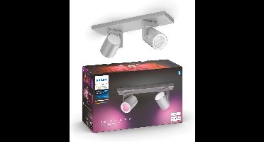 Philips Hue Argenta opbouwspot - wit en gekleurd licht - 2-spots - aluminium