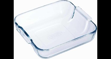 Pyrex vierkante glazen ovenschaal - 3x - 2 liter - 21 x 21 x 6,5 cm - Ovenschotel schalen - Bakvorm