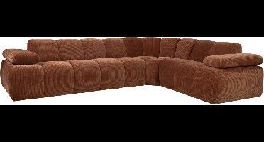 WOOOD Mojo Hoekbank Rechts - Ribstof - Roest Bruin - 74x310x230