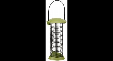 Meuwissen Agro Notensilo - Smart Twist Top - groen/zwart - metaal - 11 x 20 cm - vogel voedersilo voor noten