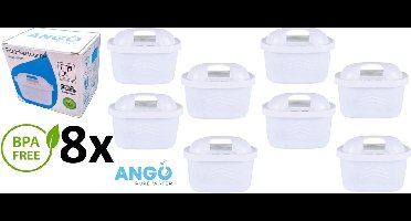 8x waterfilterpatronen ANGO vervanging voor Brita Maxtra+ alternatieve patroon - Goed en hoogwaardig compatibel alternatief voor je waterkaraf van verschillende fabrikanten - Brita Maxtra Laica Classic PearlCo Classic Kenwood Universal Filterkan Aldi