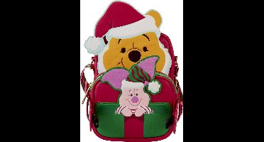 Disney Loungefly Crossbody Bag Santa Winnie the Pooh and Piglet
