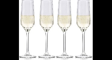 alpina Champagneglazen 22cl - Champagne Glazen Set 4 stuks - ook Geschikt als Cava en Prosecco Glazen - Champagneflutes - Vaatwasserbestendige Glazenset