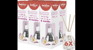 Bolsius True Scents - Geurstokjes - Magnolia - 6 stuks - Voordeelverpakking - 60ml