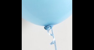 200x Automatische ballon snel sluiter met lint Licht Blauw - Ballonnen Feest Knopen