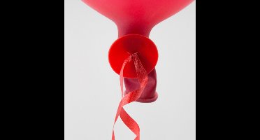 200x Automatische ballon snel sluiter met lint Rood - Ballonnen Feest Knopen