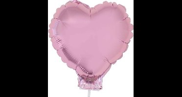 2 - folie - miniballon - hart - roze - 28cm - 2 - stuks - babyshower - geboorte - doop