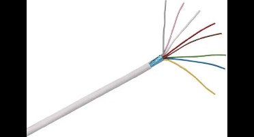 Alarmkabel afgeschermd wit 8X0,22 mm2 rol 100 meter