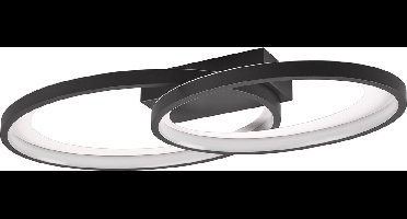 LED Plafondlamp - Plafondverlichting - Torna Gela - 25W - Warm Wit 3000K - Rond - Zwart Wit - Metaal