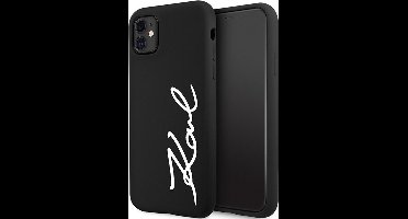 Karl - Lagerfeld - KLHCN61SKSVGK hoesje voor iPhone - 11 / Xr - zwart - Siliconen - handtekening