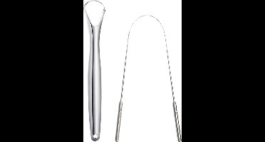 green-goose® Tongschraper Set van 2 - duurzaam metaal - hygienisch - tong schraper - tong reiniger