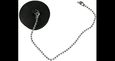 Benson Gootsteendop met ketting - middelgroot - rubber en RVS - 25 cm ketting
