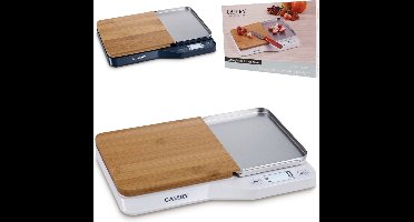 Camry keukenweegschaal RVS met bamboe snijplank 30 cm 2 assorti