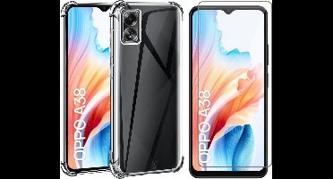 Hoesje geschikt voor Oppo A38 4G / A18 4G - Screenprotector Glas - Shockproof Transparant