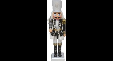 Gerimport Notenkraker decoratie figuur/beeld - 38 cm - zwart - met muziek en verlichting