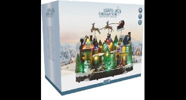 Christmas Decoration Kerstdorp kerst tafereel - huis - led verlichting en beweging