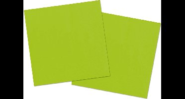Folat Feest Servetten - 40x - groen - 33 x 33 cm - papier - lunch/diner servetjes