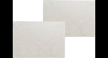 4x stuks stevige luxe Tafel placemats Amatista wit 30 x 43 cm - Met anti slip laag en PU coating toplaag