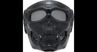 Bovista Airsoft Masker - Paintball - Mask - Tactical Helmet - Helm - Skelet - ZwartVizier
