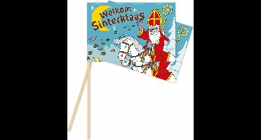 30 Papieren zwaai vlaggen Sinterklaas 20 x 30 centimter - Sinterklaas Decoratie Versiering Piet December Ballon Vlaggenlijn