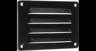 Nedco BV Alu schoepenrooster 130x90mm, kleine schoepen, omgezette rand, zwart