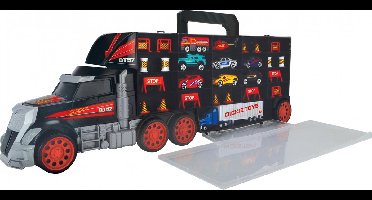 Dickie auto, koffer, transporter met speelgoedautootjes, 2in1 vrachtwagen