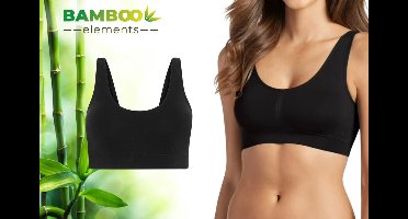 Bamboo Elements Naadloze BH Zonder Beugel - Zwart - Uitneembare BH pads - Bralette Dames - Beha - Bamboe - Seamless Ondergoed Dames
