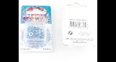 Scrapbooking Eyelet Bloem 6mm 50 stuks Blauw Diameter gat 2.2mm.