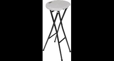 Perel Inklapbare barkruk, met handgreep, hoog, binnen-en buitengebruik, max. 150 kg, wit, voor feestjes, recepties, bijeenkomsten, camping, 29.2 x 32.5 x 80 cm