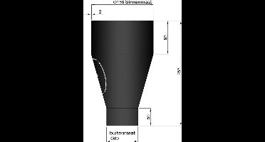 kachelpijp verloop 80-150mm (verbreden) pelletkachel conisch met luik