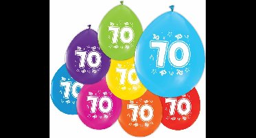 24 Ballonnen 12″ 2 Zijdig bedrukt 70 jaar - Versiering Slinger Feestdecoratie Decoratie Verjaardag Jubileum Ballon Feest