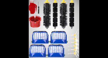 Vervangende borstels geschikt voor iRobot Roomba 600 Serie 605 606 610 615 616 620 621 625 630 631 632 650 651 653 655 660 670 671 676 680 681. Set van 17 accessoires voor optimale prestaties.