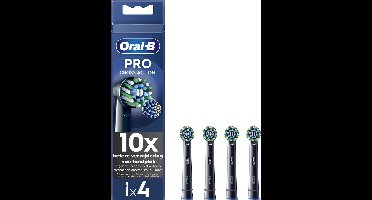 Oral-B Cross Action Pro - Opzetborstels - Met CleanMaximiser Technologie - Zwart - 4 Stuks