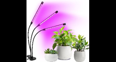 Plantenlamp | Groeilamp LED | 3-voudig | Flexibel | Met klem | 10 watt | 1,7m kabel | Incl. timer | Vitaro