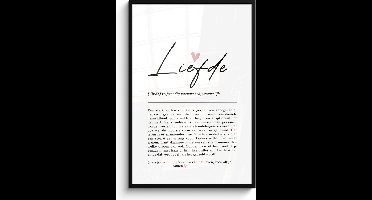 PosterMonkey - Poster - Woordenboek - Liefde - Cadeau voor man - Cadeau voor vrouw - Wanddecoratie - Woonkamer - Kantoor - 80x120 cm