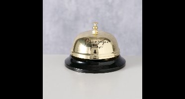 Toonbankbel - Goud - Zwart - 8x6cm - Metaal - "champagne please"