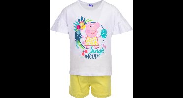 Peppa Pig Pyjama / Shortama - Wit/Geel - Katoen - Maat 104 (4 Jaar)