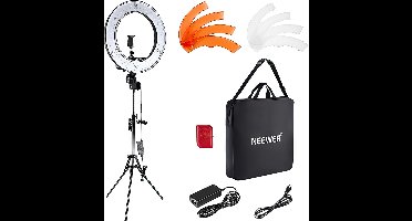 Neewer Ringlamp met Statief - Studiolamp - 18 Inch Ringlight met Kleurfilters - Smartphone & Camera