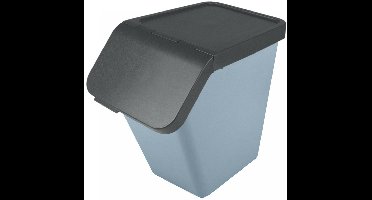 Sunware Sigma Home sorteer bak met deksel - afvalbak - blauw - stapelbaar - 40L - 49 x 27 x 45 cm